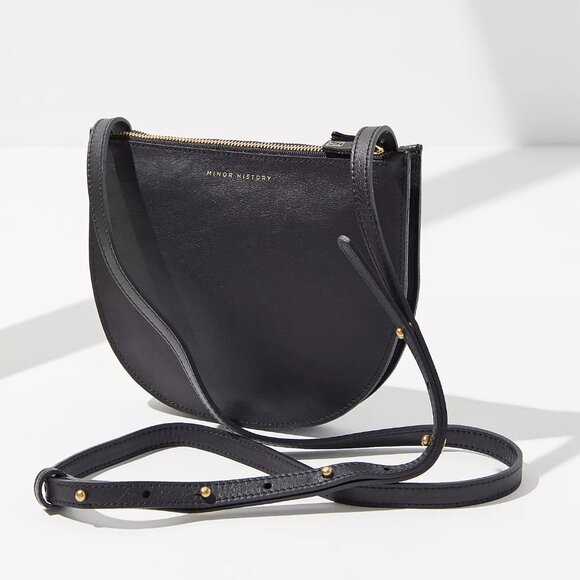 Minor History Leather Smile Crossbody Handbag Bag - Oiled Saddle - Picture 2 of 13